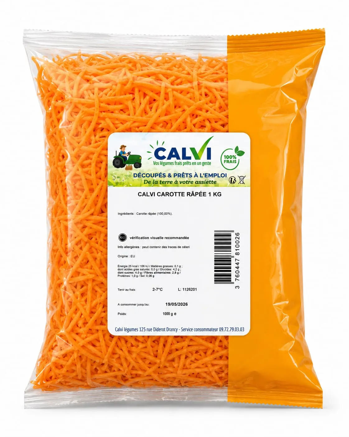 [LEGCAR200] Carottes râpées-200g