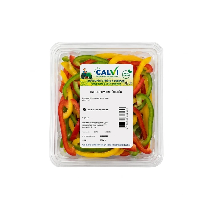 [BARPOIV250] Trio de poivrons émincés - 250g